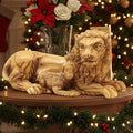 religious olive wood statue hand carved in Bethlehem, 7.9 inch front view of the olive wood masterpiece