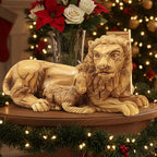 religious olive wood statue hand carved in Bethlehem, 7.9 inch front view of the olive wood masterpiece