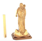 Jesus Christ statue hand carved from Bethlehem olive wood, 19.3 inch detail of the carved figure