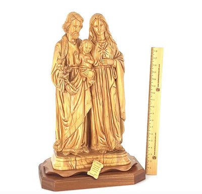 Holy Family Statue for Church, 24" Olive Wood Masterpiece