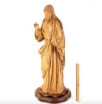 Jesus Christ Giving Blessing, 30.7" Masterpiece Wooden Church Sculpture