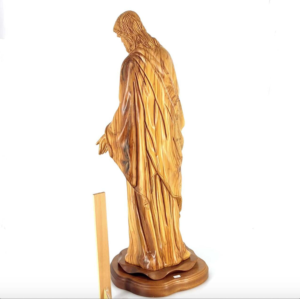 Jesus Christ Giving Blessing, 30.7" Masterpiece Wooden Church Sculpture