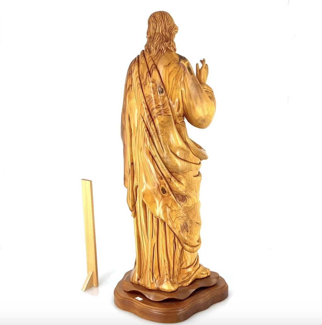 Jesus Christ Giving Blessing, 30.7" Masterpiece Wooden Church Sculpture