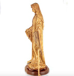 Our Lady of the Grace, Virgin Mary Masterpiece, 31.5" Olive Wood Carved Sculpture from the Holy Land
