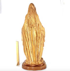Our Lady of the Grace, Virgin Mary Masterpiece, 31.5" Olive Wood Carved Sculpture from the Holy Land