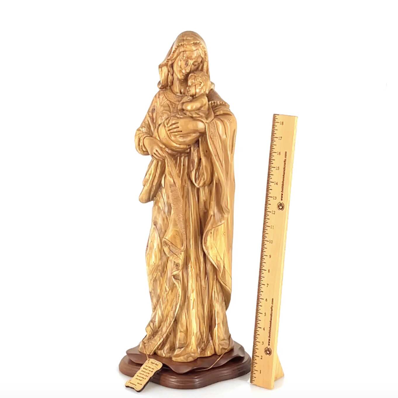 Our Blessed Mary with Child Jesus Christ, 24" Masterpiece Wooden Sculpture