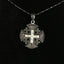 Jerusalem Cross Necklace with Black Gemstones Multi Layers (S) Sterling Silver Alisee Pattee