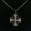 Jerusalem Cross Necklace with Gemstones Multi Layers (L). Sterling Silver Alisee Pattee