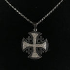 Religious jewelry hand made in Bethlehem Holy Land, side angle of the sterling silver sculpture