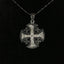 Jerusalem Cross Necklace with White Gemstones Multi Layers (S) Sterling Silver Alisee Pattee