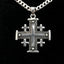Jerusalem Cross Necklace (L), Sterling Silver