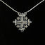 Two-Way Magnetic Jerusalem Cross Necklace (White Gemstones)