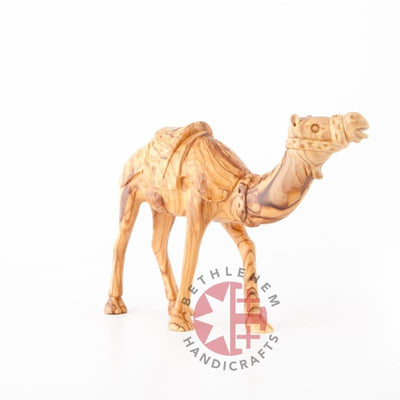Wooden Camel, Hand Carving from Bethlehem, 8.7"