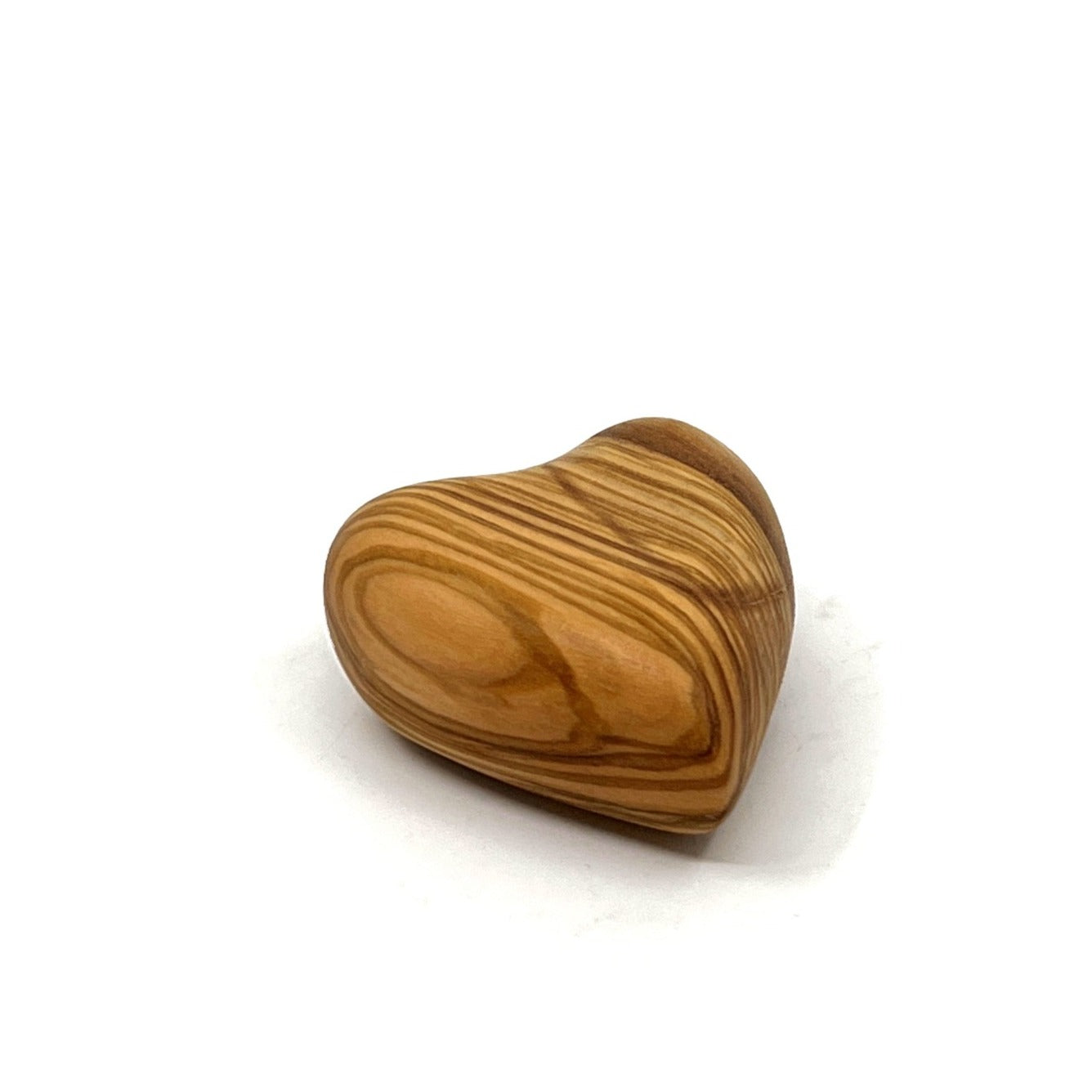 Wooden heart hand carved from olive wood grown in holy land gift