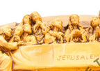 Religious wall art hand made in Bethlehem, 6.1 inch side angle of the olive wood sculpture