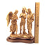Jesus Christ "Baptism by Saint John" with Angel Sculpture, 11.4" Holy Land Carving from Olive Wood