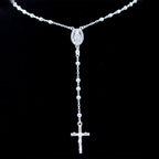 Olive wood rosary hand made in Bethlehem Holy Land, close detail of the hand carved work