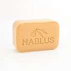 Pure olive oil soap from Nablus Holy Land, three quarter view of the religious piece