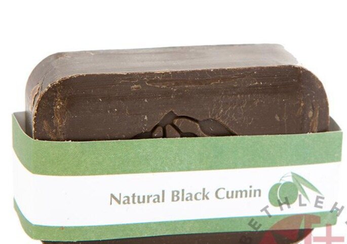 Pure olive oil soap from Nablus Holy Land, side angle of the olive oil soap sculpture