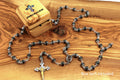 Rosary, Black Stone Beads, 22.4", Bethlehem Handmade