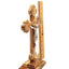 12" Standing Roman Budded Crucifix Wooden Cross , Handmade from Holy Land Olive (Large)