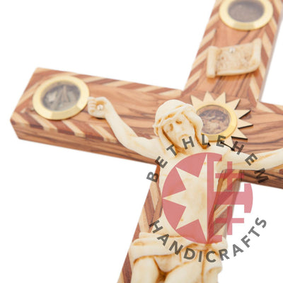 Wood Carved Crucifix With Polymer Resin - Wall Hangings - Bethlehem Handicrafts