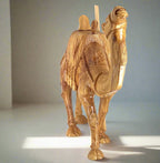 Camel Masterpiece Carving, 26" Tall, Large Olive Wood from Holy Land