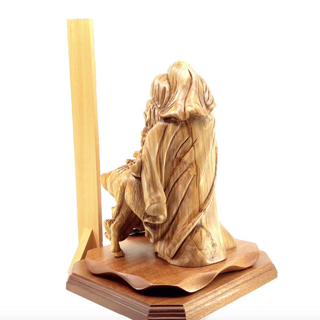 Flight into Egypt, 10.2" Olive Wood Carving from Holy Land
