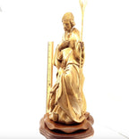Olive wood nativity scene hand carved in Bethlehem, 16 inch detail of the carved figure