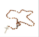 Rosary, 22.4", Smooth Oval Beads, Holy Land Olive Wood