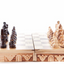 Unique Hand Made Chess Board and Set with Carved Pieces, Folding Portable Travel Board Made from Olive Wood grown in the Holy Land 