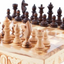 Hand Carved Chess Set with Carved Pieces, Folding Portable Travel Board Made from Olive Wood