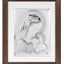 Virgin Mary Holding Holy Baby Jesus Christ Silver Plated Icon Wood Frame,