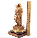 Jesus Christ "Forgiveness” Statue, 11.8" Passionately Carved Masterpiece, Holy Land Olive Wood