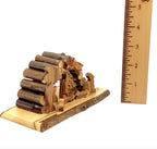 Rustic Nativity Scene Handmade from Polished Olive Wood Sticks , 5.5"