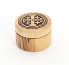 Round Ring or Communion Holder, Hand Made from Holy Land Olive Wood