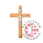 Olive Wood Crucifix with Silver Plated Corpus