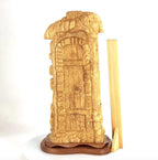 Jesus Christ "Knocking at the Door" Sculpture, 22.3" Olive Wood Carving from Holy Land