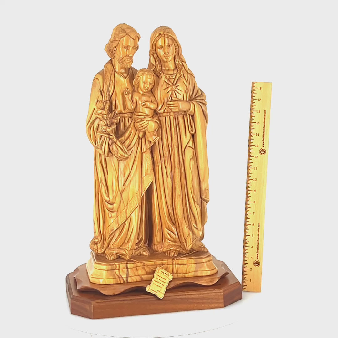 Holy Family Statue for Church, 24" Olive Wood Masterpiece