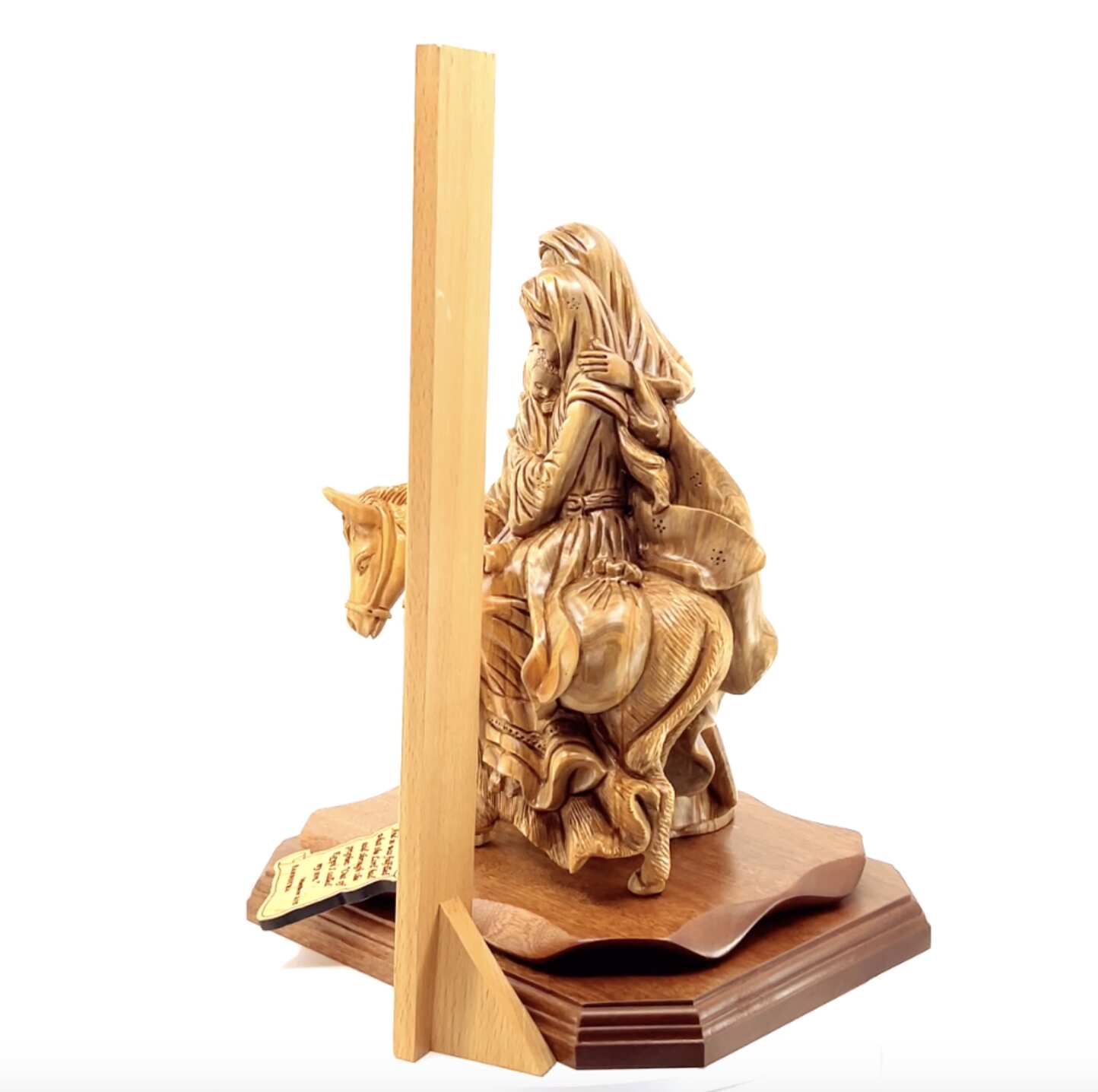 Flight into Egypt, 10.2" Olive Wood Carving from Holy Land