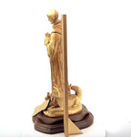 St. Francis Assisi with Animals Statue 13.4" Hand Carved Olive Wood from Holy Land