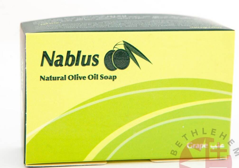 Pure olive oil soap from Nablus Holy Land, side angle of the olive oil soap sculpture