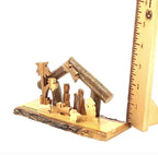 Rustic Nativity Scene Handmade with Olive Wood Sticks , 5.7" from Bethlehem