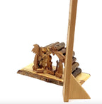 Rustic Nativity Scene Handmade from Polished Olive Wood Sticks , 5.5"