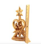 Holy Family olive wood statue hand carved in Bethlehem, 12.8 inch scale reference view