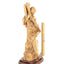Virgin Mary Kneeling by the Cross, 21" Olive Wood Statue, "Scripture of John 11:26"