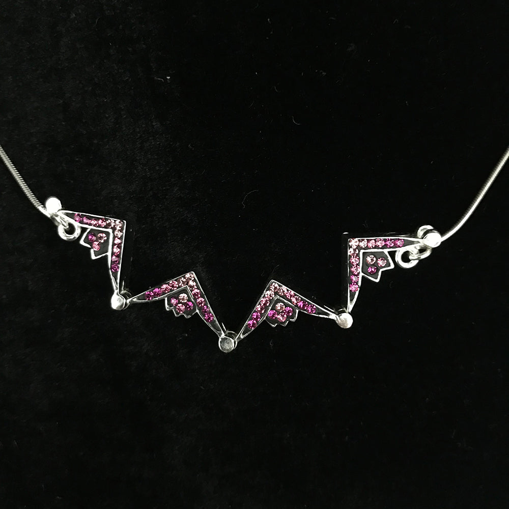 Two-Way Magnetic Star of Bethlehem Necklace (Pink Gemstones) - Jewelry - Bethlehem Handicrafts
