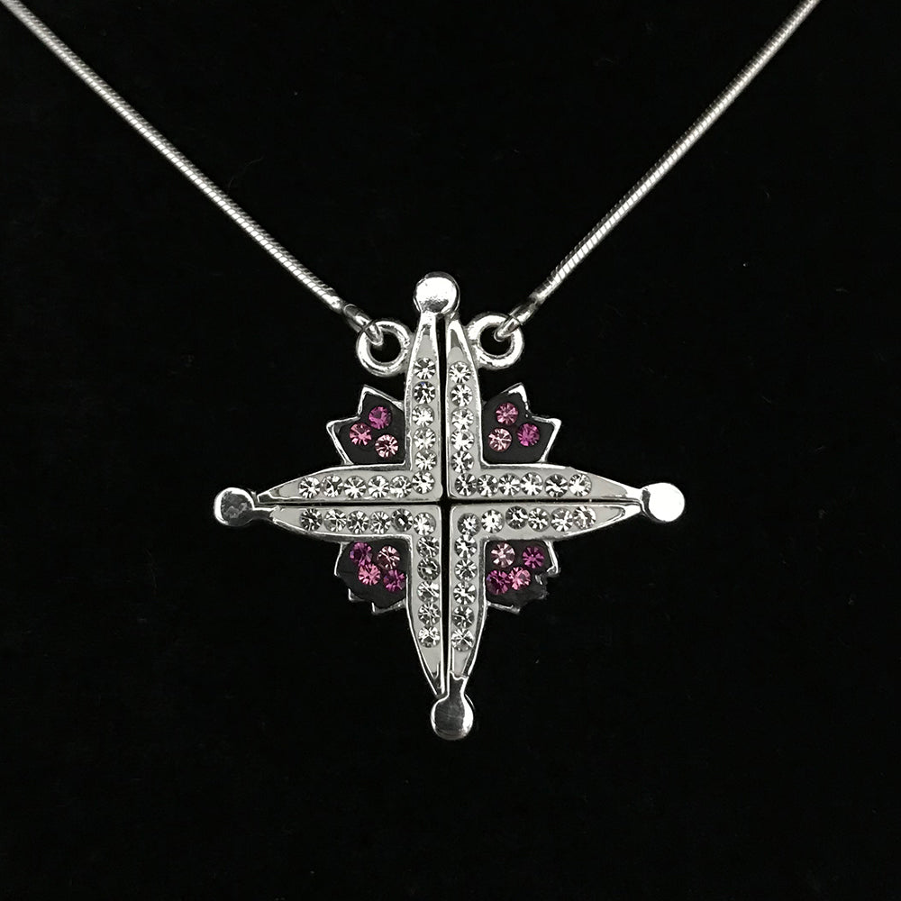 Two-Way Magnetic Star of Bethlehem Necklace (Pink Gemstones) - Jewelry - Bethlehem Handicrafts