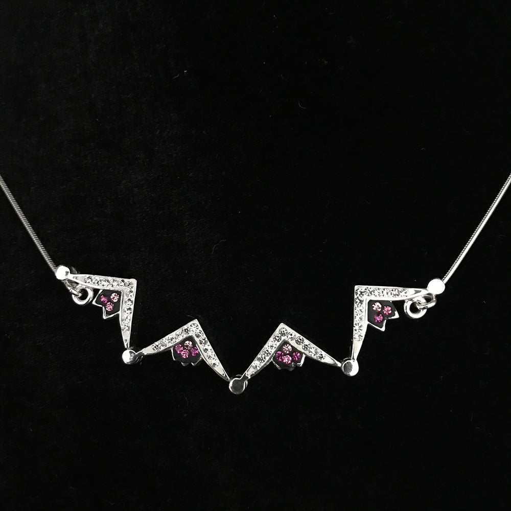 Two-Way Magnetic Star of Bethlehem Necklace (Pink Gemstones) - Jewelry - Bethlehem Handicrafts