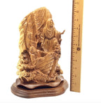 Jesus Christ statue hand carved from Bethlehem olive wood, 10.5 inch side angle of the olive wood sculpture